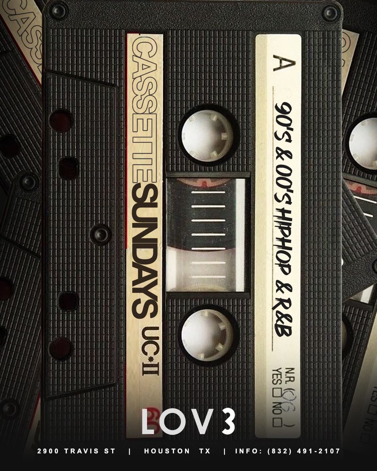 Cassette Sundays black tape flyer